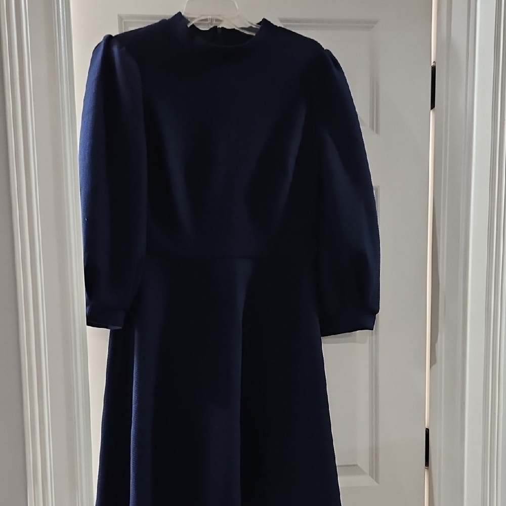 Gal Meets Glam Classic Navy Long Sleeve Dress